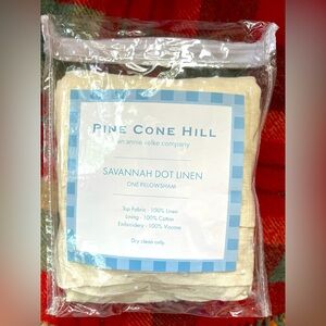 NWT 1 Pine Cone Hill Annie Selke Co Savannah Dot Linen Euro pillow sham